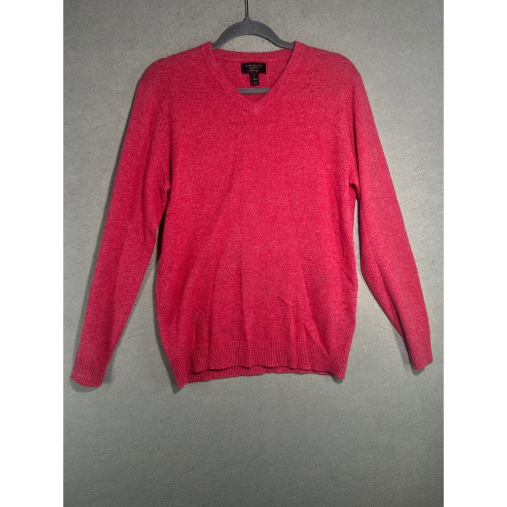 Club Room Luxury Mens Pink 100% Cashmere V-Neck Pullover Sweater Size Small
